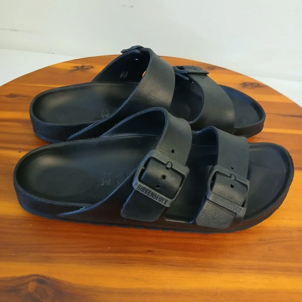 Birkenstock Arizona EVA Sandal Mens Size 38 Black Double Strap Lightweight 5863_3
